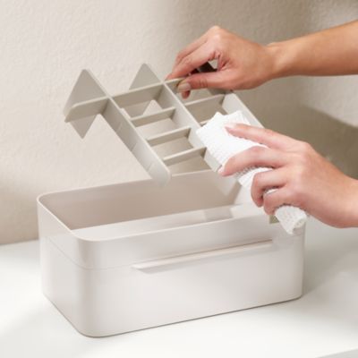 Viva Large Cosmetic Organizer with Removable Mirror, Shell