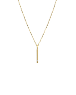 Zoe Chicco 14K Yellow Gold Diamond Vertical Bar Pendant Necklace, 16-18