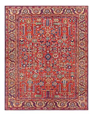 Surya Iris IRS-2332 90 x 114 Rectangle Traditional Fabric Rug in Red/Navy/Camel