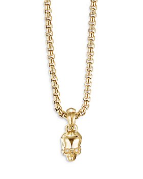 David Yurman - 18K Yellow Gold Extra Small Skull Charm with Diamonds