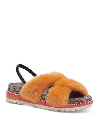 coach shearling sandals