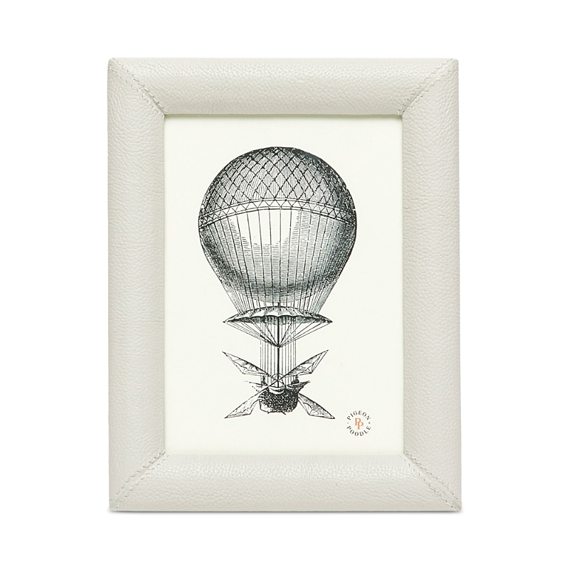 Pigeon & Poodle Eton Leather Frame, 5 X 7 In Light Gray