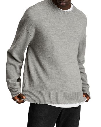 ALLSAINTS Luxor Organic Wool Distressed Relaxed Fit Crewneck Sweater ...