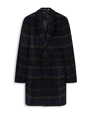 Ps Paul Smith Wool Blend Plaid Regular Fit Overcoat