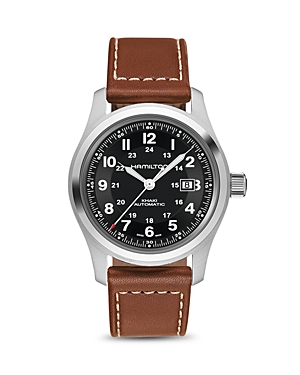 Shop Hamilton Khaki Field Watch, 42mm In Black/brown