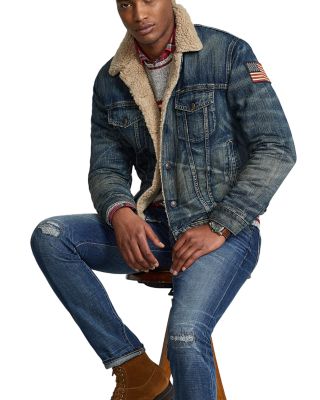 ジャケット・アウター Polo by Ralph Lauren Fleece Lined Jacket Polo Ralph Lauren Men's Fleece-Lined Trucker Jacket - Macy's