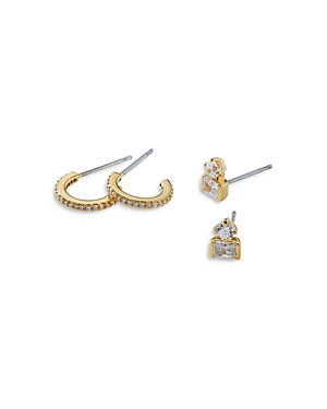 NADRI ZOE CUBIC ZIRCONIA STUD & HOOP EARRINGS, SET OF 2,AD40032GCZ