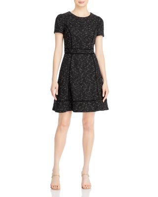 ribbed knit button down dress Dark brown ribbed knit button front dress main image 1
