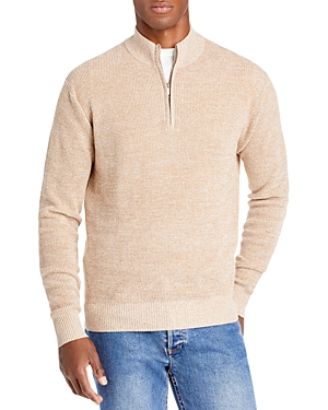 Peter Millar Kitts Textured Cotton & Wool Quarter Zip Sweater In Oakwood