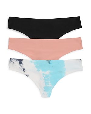 Honeydew Skinz Thongs, Set Of 3 In Black/charm/venus Tie-dye