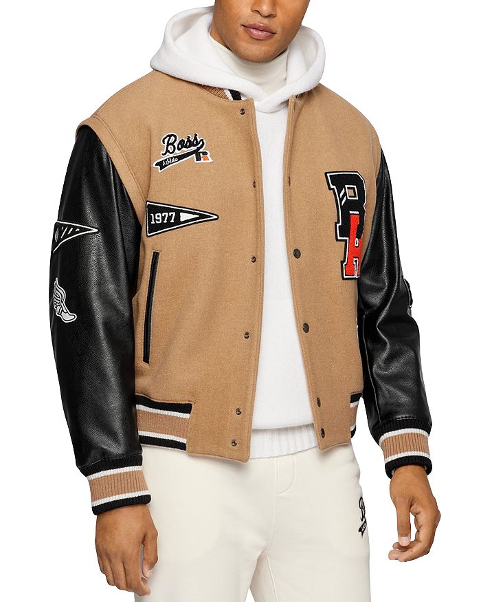 BOSS Varsity Style Wool Blend Jacket