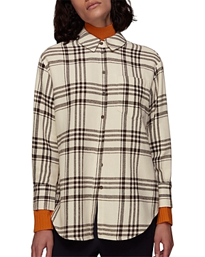Whistles Oversized Check Cotton Shirt In Multicolour