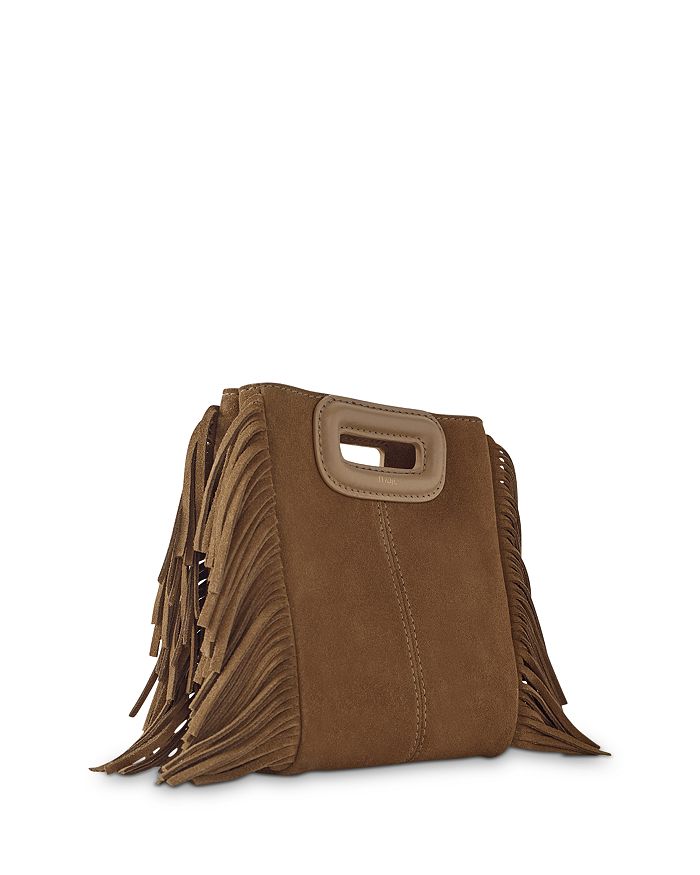 Shop Maje M Mini Bag In Camel Suede