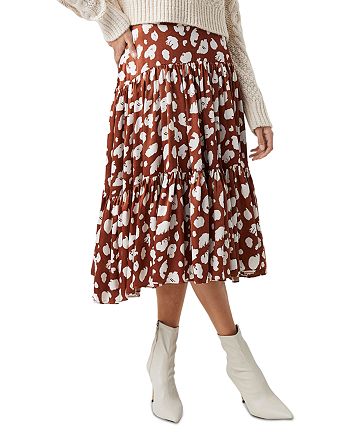 FRENCH CONNECTION - Aimee Tiered Midi Skirt