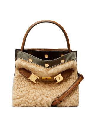 Tory Burch Lee Radziwill Shearling Petite Satchel | Bloomingdale's