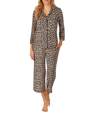 Shop Kate Spade Katae Spade New York Leopard Print Cropped Pajama Set In Classic Leopard