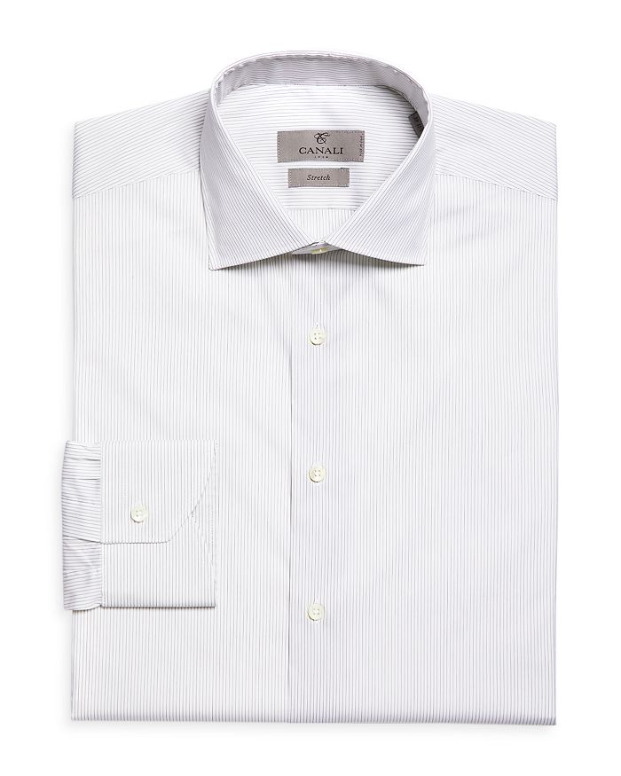 Canali Striped Regular Fit Dress Shirt Bloomingdale's