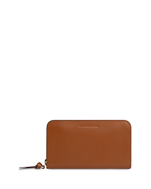 Gerard Darel Compact Continental Leather Wallet In Cognac