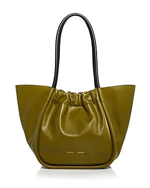 Proenza Schouler Large Ruched Leather Tote In Moss