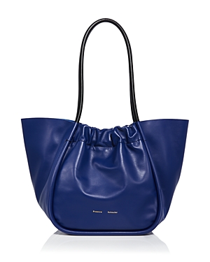 Proenza Schouler Large Ruched Smooth Leather Tote Bag In Cobalt