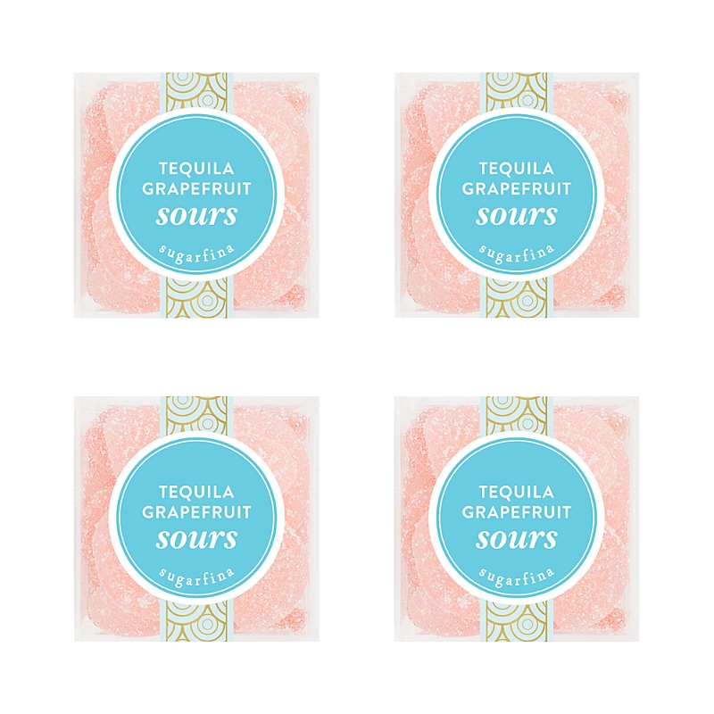 Sugarfina Tequila Grapefruit Sours, Small Cube 4-piece Candy Set