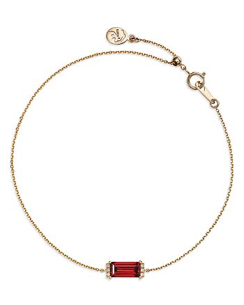 Bloomingdale's - Garnet & Diamond Accent Chain Bracelet in 14K Yellow Gold - 100% Exclusive