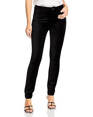 PAIGE HOXTON VELVET ANKLE JEANS IN BLACK,1767A66-051