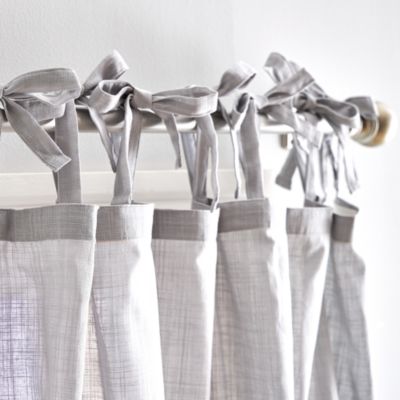 Cotton Sheer 108" x 50" Tie Tab Window Panel, Pair