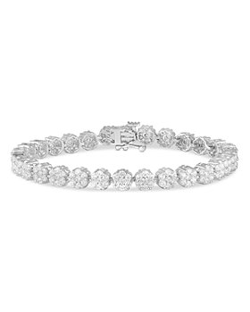 Bloomingdale's - Diamond Cluster Tennis Bracelet in 14K White Gold, 6.60 ct. t.w. - 100% Exclusive