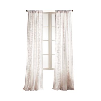 Peri Home Cut Geo 84 X 50 Back Tab Window Panel, Pair In Lilac