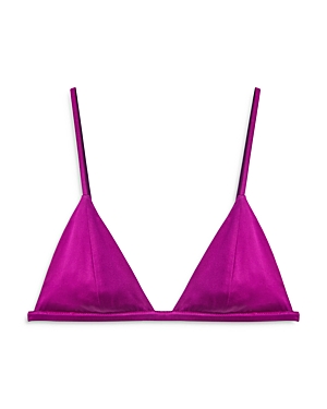 Fleur Du Mal Luxe Silk Triangle Bra In Vixen