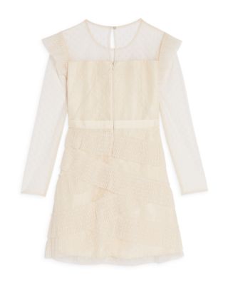 BCBG GIRLS Girls' Pleated Ruffle Mesh Long Sleeve Dress - Big Kid |  Bloomingdale's Sale All Sale & Clearance