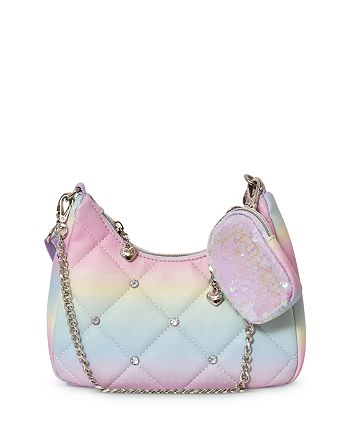 OMG Accessories Girls' Quilted Crescent Ombré Crossbody Bag ...