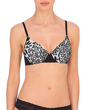 Natori Bliss Perfection Contour Underwire Soft Stretch Padded T-shirt Everyday Bra (32c) Women's In Black Luxe Leopard Print