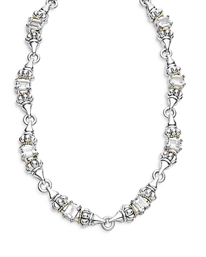 Lagos 18K Yellow Gold & Sterling Silver Glacier White Topaz Collar Necklace, 16