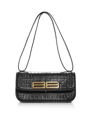 小物 BALENCIAGA GOSSIP Balenciaga Gossip Small Croc Embossed Leather Shoulder Bag