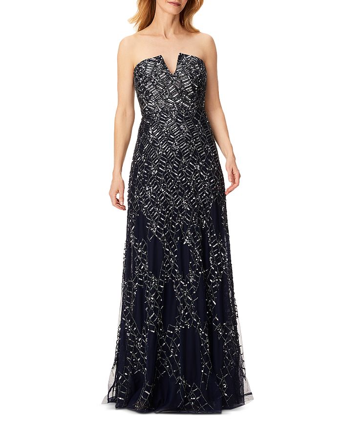 Aidan Mattox Beaded Strapless Gown Bloomingdale's