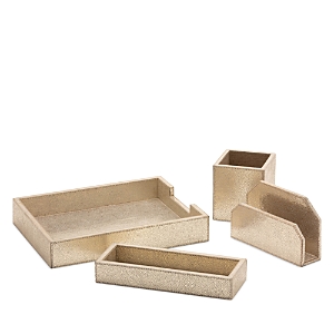 Pigeon & Poodle Viana Metallic Trim Leather Desk Set Pigeon & Poodle Viana Metallic Trim Leather Desk Set