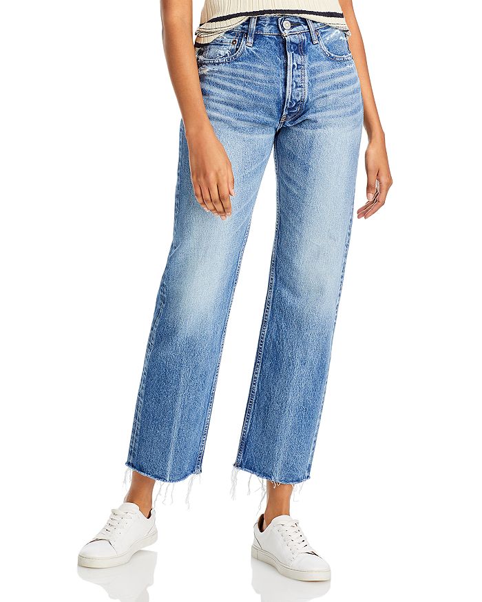 MOUSSY VINTAGE Ashleys High Rise Wide Straight Leg Jeans in Blue ...