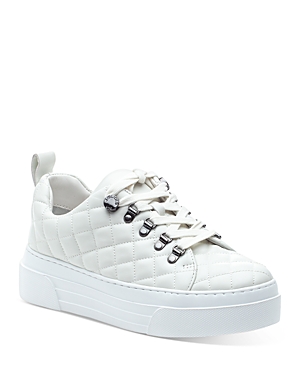 J/Slides Women's Aimee Lace Up Quilted Sneakers