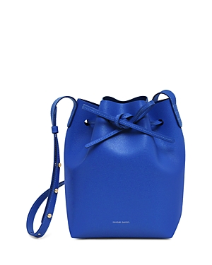 Mansur Gavriel Mini Saffiano Leather Bucket Bag In Ocean
