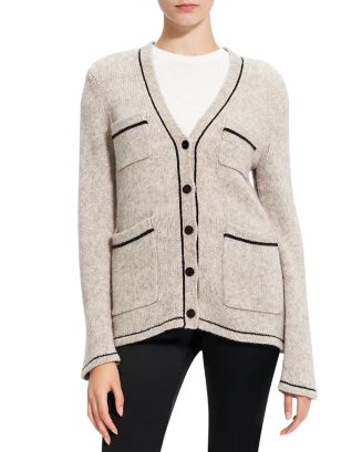 Theory Contrast Pocket Cardigan | Bloomingdale's