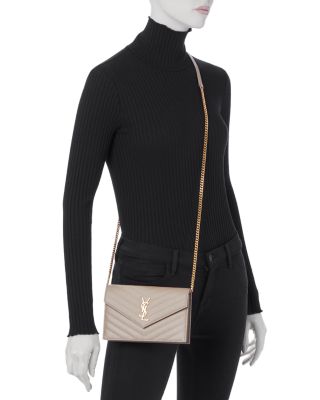 Cassandre Envelope Chain Wallet in Grain De Poudre Leather