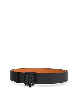 Burberry Black Ladies TB Motif Tonal Leather Belt, Brand Size