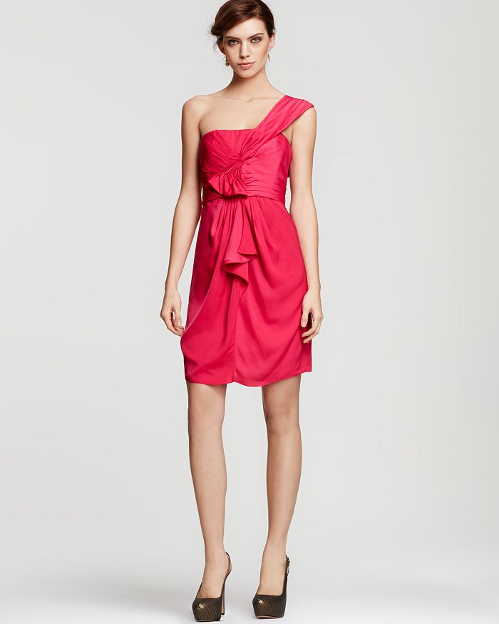 Bcbgmaxazria one shoulder best sale dress