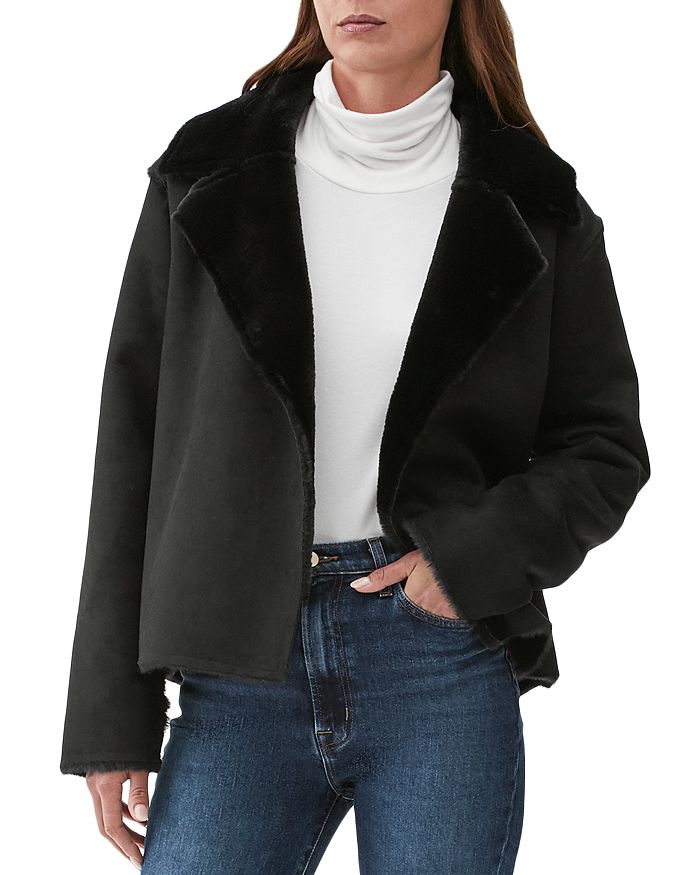 Michael Stars Kit Faux Shearling Notch Collar Jacket Bloomingdale's