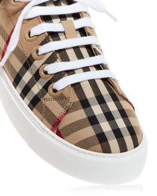 【送料&関税込】Burberry New Albridge - Sneaker With Vintage Burberry New Albridge Check Low-Top Sneakers | Neiman Marcus