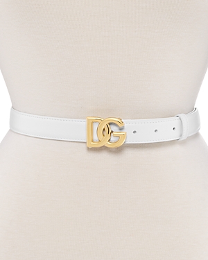Dolce & Gabbana Women's Logo Buckle Leather Belt