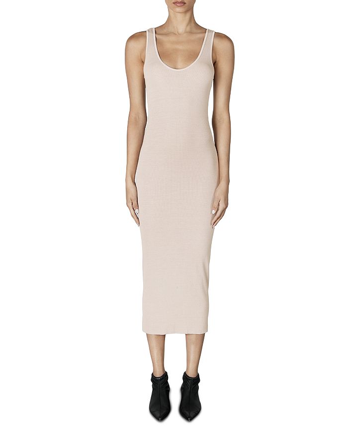 Enza Costa Ribbed Dress Enza Costa Women's Silk Rib Knit High Neck Midi  Dress NEW Size