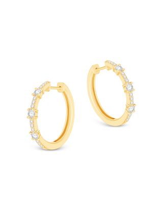 Bloomingdale's Fine Collection - Diamond Small Hoop Earrings in 14K Yellow Gold, 0.40 tcw